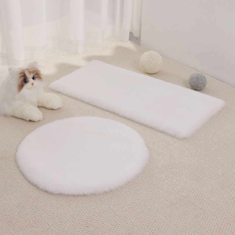 兔毛绒猫窝踩奶软垫子圆形宠物床笼冬季保暖狗狗猫咪睡觉毛毯睡垫