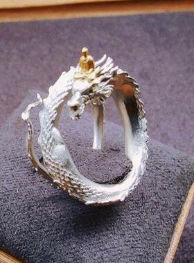 精致礼物男友盘龙关节戒指佛系