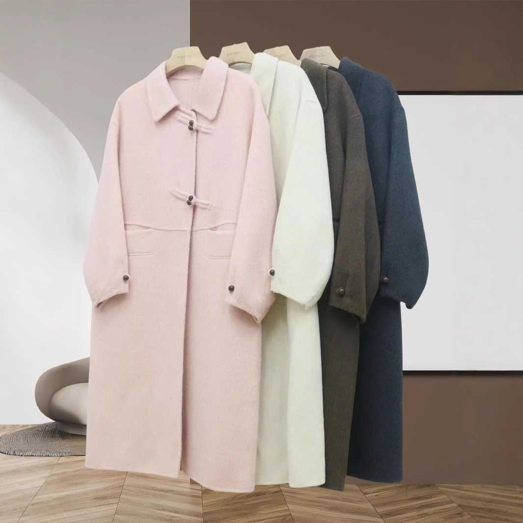 秋冬季新款小娃娃领羊驼绒双面呢大衣女2024加厚长款羊毛呢子外套,女装/女士精品,毛呢外套,淘宝优惠券,粉丝福利购,淘宝优惠卷