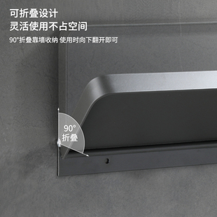 枪灰色折叠浴室置物架单层壁挂架卫生间多功能镜前化妆品架免打孔