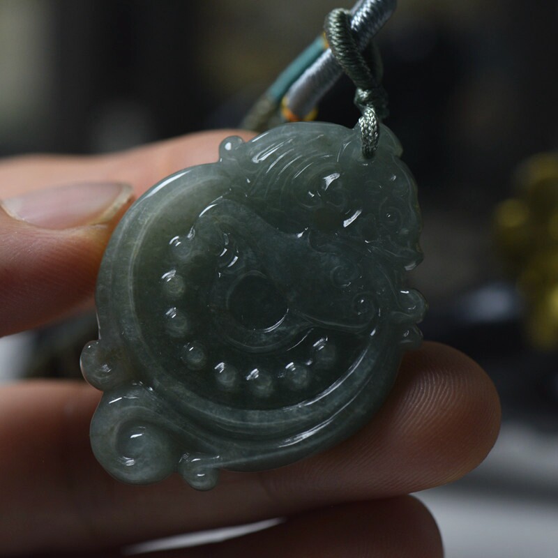 翡翠玉石仿古玉牌时来运转 缅甸玉器珠宝首饰 保真送证书