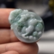 缅甸天然翡翠A货玉石麒麟吊坠飘花玉器玉佩麒麟挂坠带证书