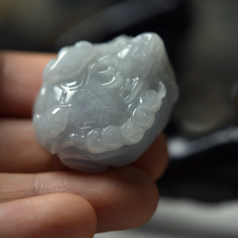 翡翠玉石金钱龙头龟吊坠 缅甸玉龙龟珠宝首饰 保真送证书