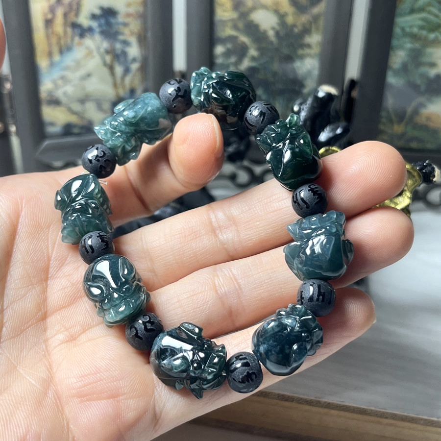 天然翡翠A货玉石貔貅手链手串