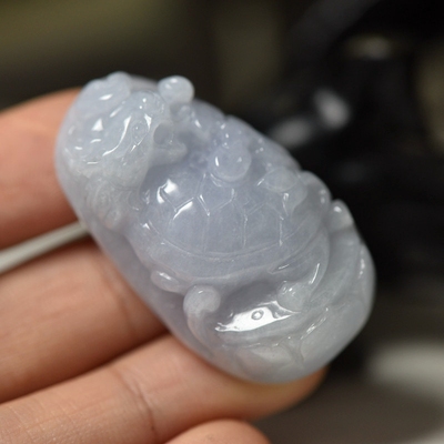 翡翠玉石龙龟玉牌吊坠 天然玉石赑屃龙龟玉器挂件 四会工厂直销