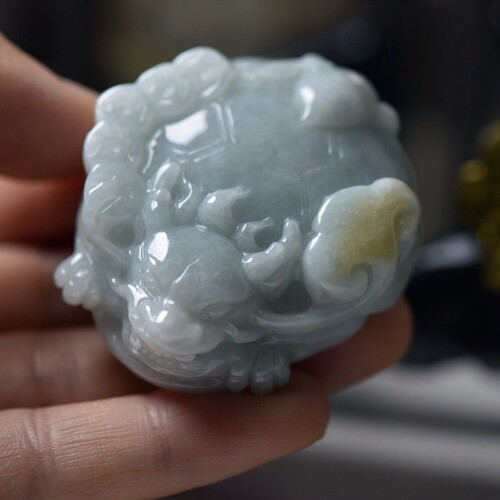 翡翠玉石A货龙头龟吊坠 缅甸玉龙龟珠宝首饰 保真送证书