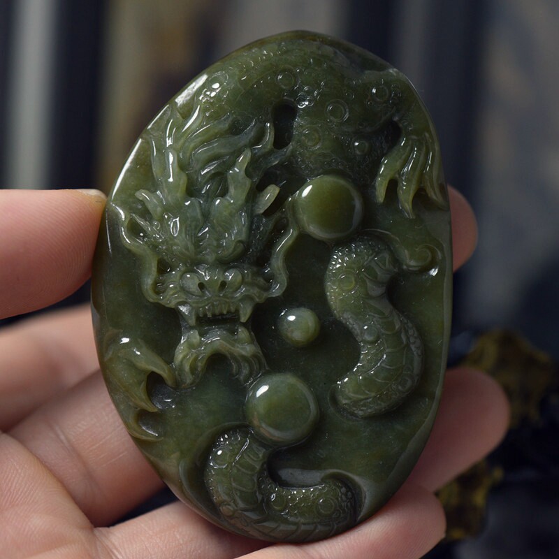 翡翠玉石A货黄翡龙牌吊坠 玉雕缅甸玉器珠宝首饰吊坠 保真送证书