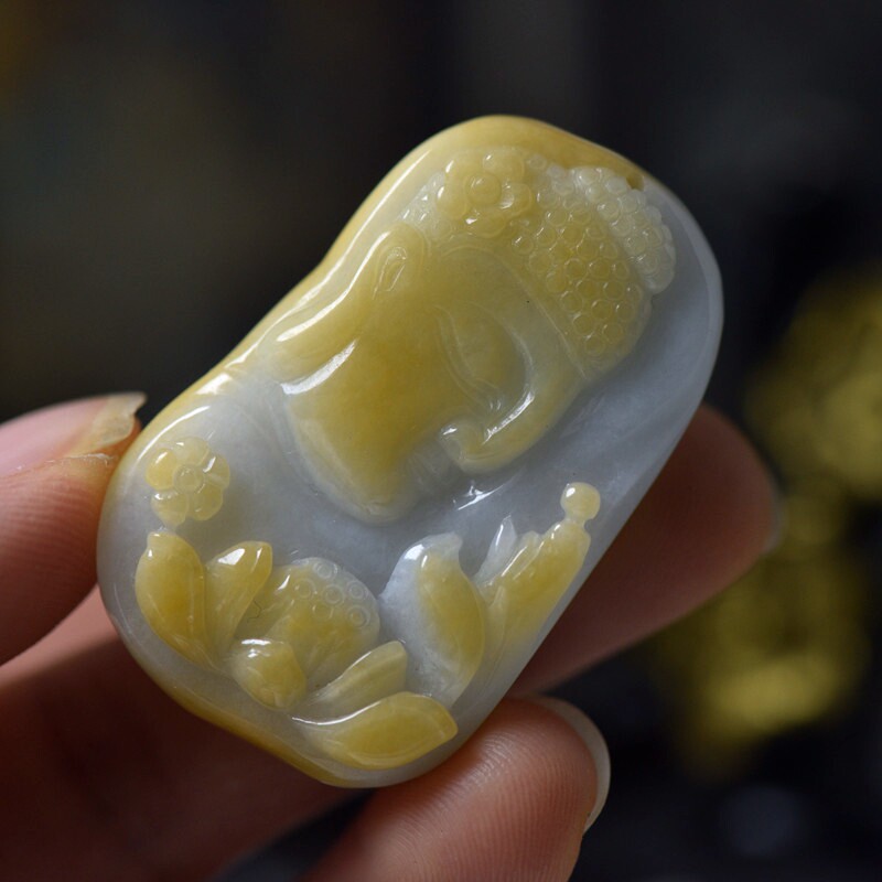 翡翠玉石A货玉佛牌男女款吊坠 缅甸玉器佛公佛牌珠宝首饰 送证书