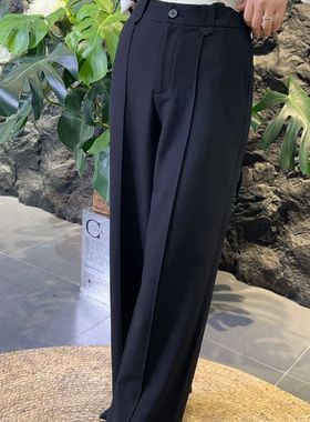 可路莎专柜241205春秋通勤正装西裤女高腰休闲直筒裤阔腿长裤