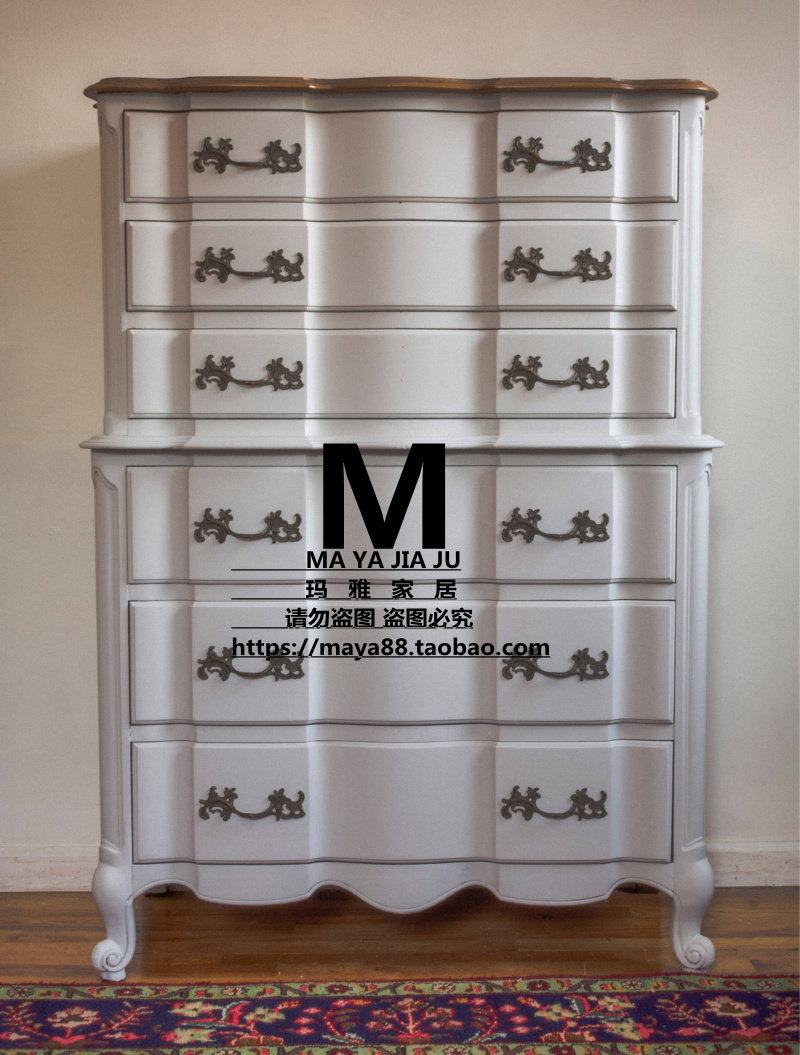 上海玛雅实木高斗柜 美式实木雕花做旧门厅边柜 别致时尚新款斗柜