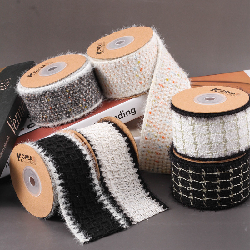 凹凸格子织带蝴蝶结发饰服装缎带