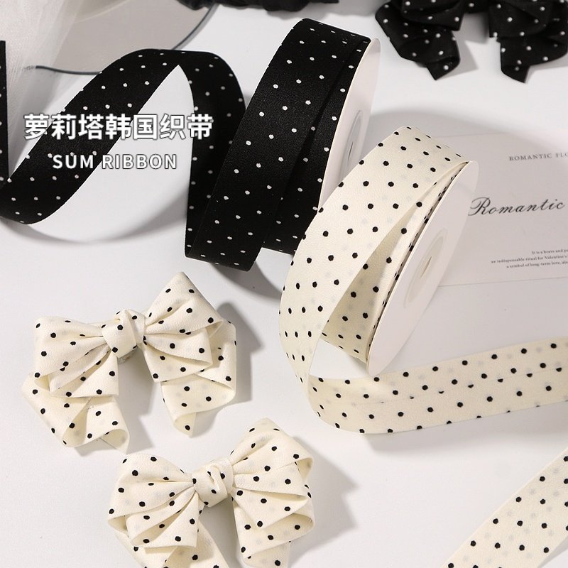 波点压条织带DIY蝴蝶结鞋帽配饰双面圆点丝带发箍辅料礼盒包装带,纺织面料/辅料/配套,织带/丝带/缎带,淘宝优惠券,粉丝福利购,淘宝优惠卷