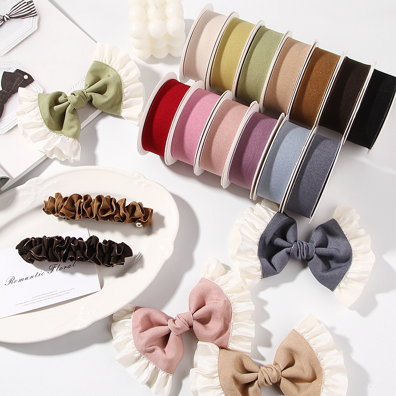 纯色斜纹服饰彩带DIY鞋帽装饰蝴蝶结制作丝带发饰装饰礼盒包装带
