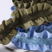 4CM宽双面皱皱木耳边毛绒弹力织带diy蝴蝶结发饰绸带花束缎带丝带