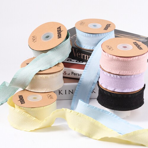 磨毛木耳边织带蝴蝶结发饰彩带