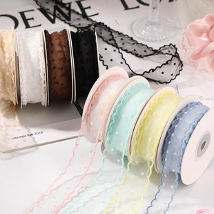 花边波浪蕾丝绒点网纱织带衣服裙边辅料头饰DIY蝴蝶结制作材料带