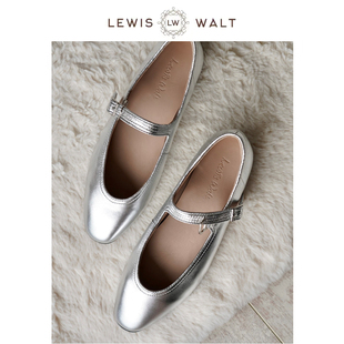 复古尖头内增高1.5CM一字扣玛丽珍平底单鞋 Walt通勤大码 Lewis