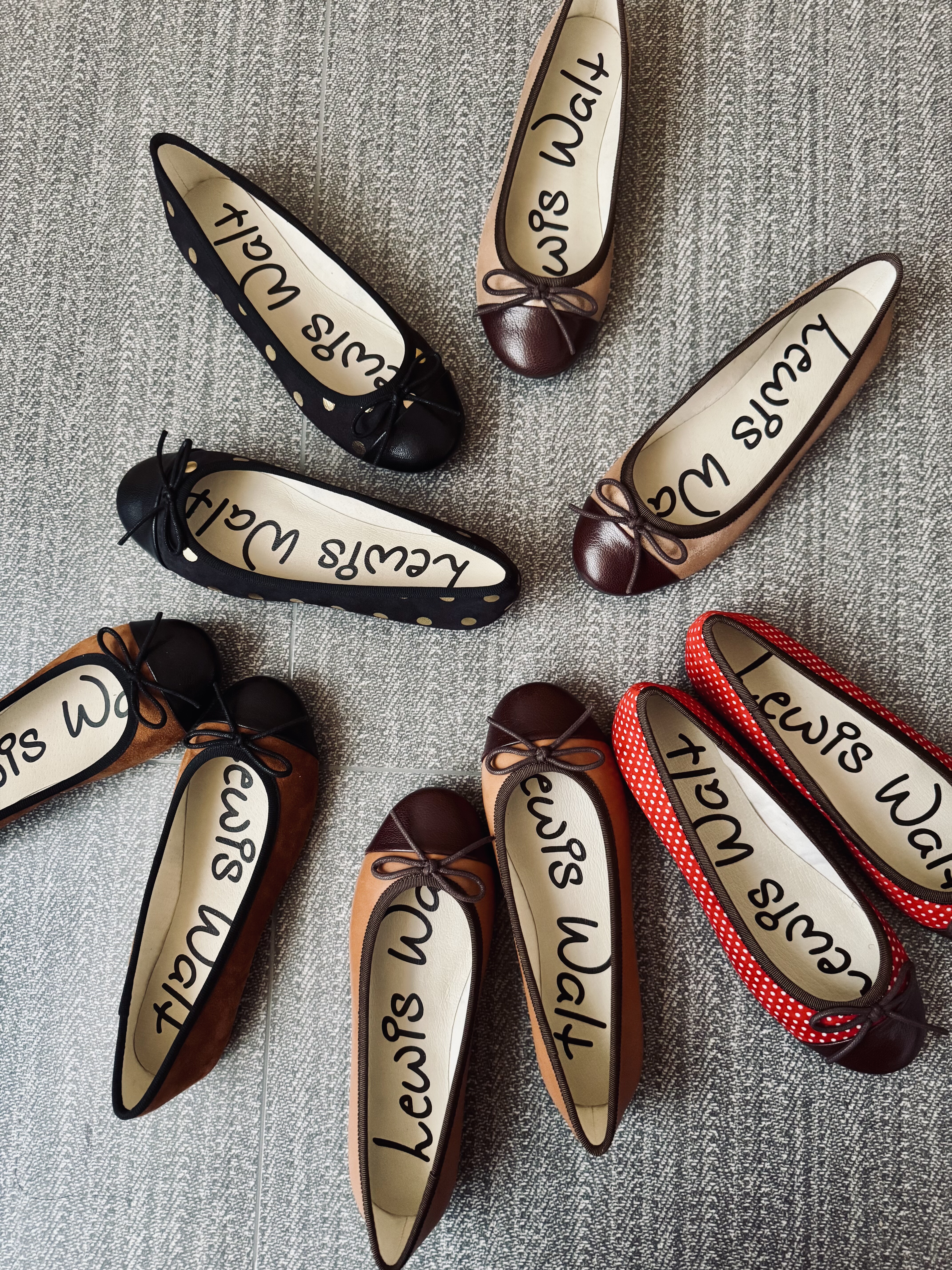 Lewis Walt 2025 双11 限量-浅口圆头拼接羊皮法式芭蕾平底单鞋女