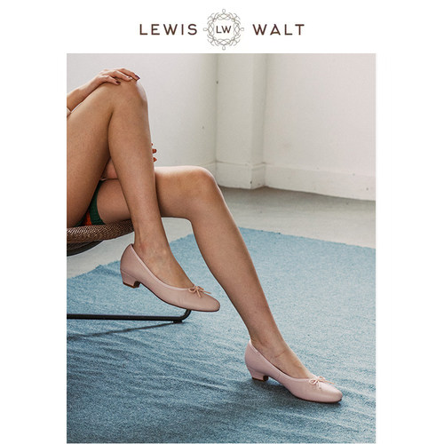 lewiswalt圆头复古低跟单鞋