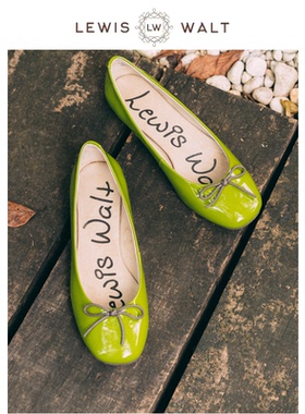 Lewis Walt浅口方头复古牛羊漆皮蝴蝶结芭蕾舞平底女法式小红鞋