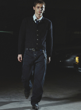 【XSPACE】RICHILL MELANCHOLY丨 羊毛圆领针织开衫长袖老钱风