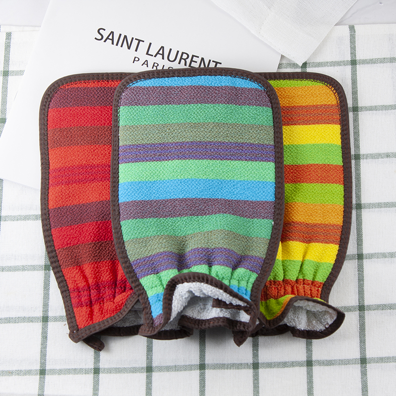 韩式搓澡巾双面加厚条纹沐浴手套