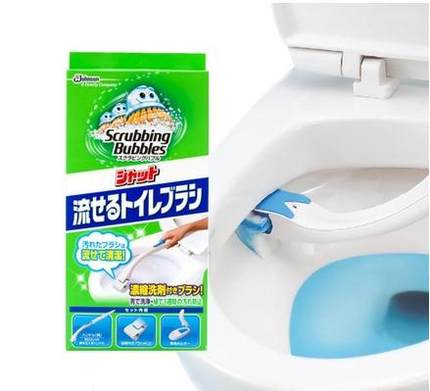 日本庄臣厕所刷家用马桶刷子无死角套装小刷头洁厕自带浓缩洗剂