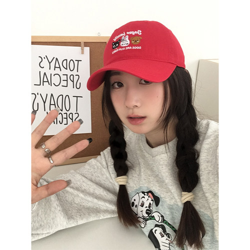 可爱甜美显脸小遮阳鸭舌帽