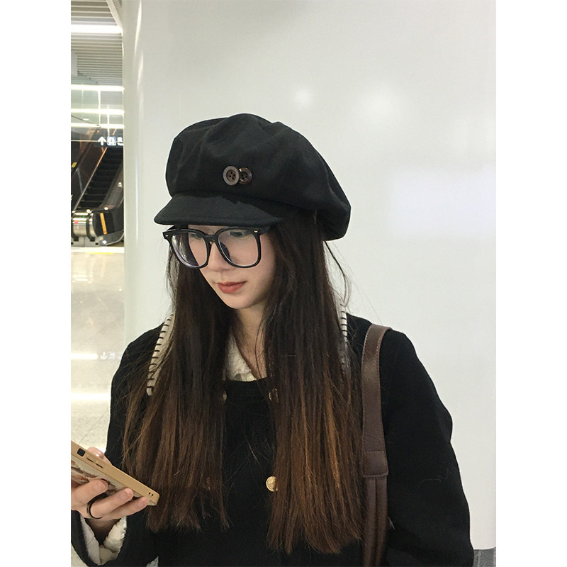 复古韩系大板型显脸小贝雷帽