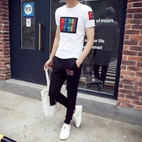 Летний трендовый модный комплект для отдыха, в корейском стиле, короткий рукав