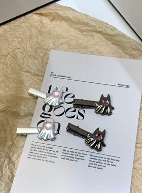 ins原创可爱个性甜酷小幽灵鬼怪发夹古怪精灵侧边夹感刘海夹