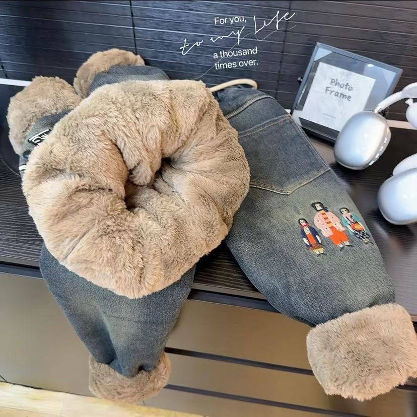 850加厚抗寒一条过冬仿兔毛加绒棉裤软牛仔潮洋气儿童棉裤牛仔裤,童装/婴儿装/亲子装,儿童牛仔裤,淘宝优惠券,粉丝福利购,淘宝优惠卷