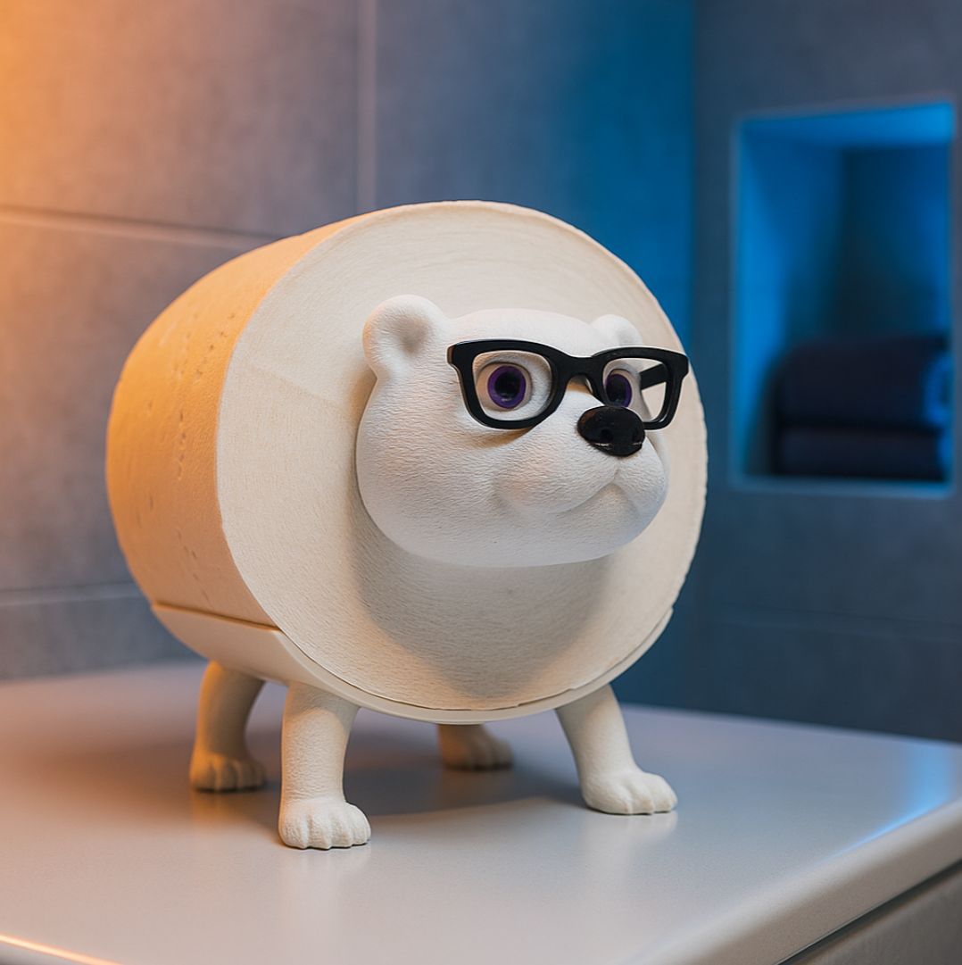 跨境temu Toilet Paper Holder with Sunglasses 戴墨镜的厕纸架