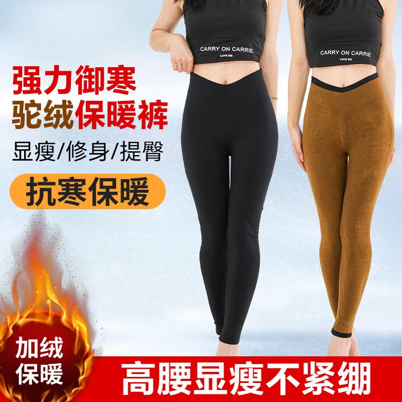 保暖裤朗瑞驼绒女士打底棉裤秋裤