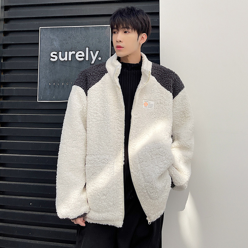 2021羊羔毛加厚立领宽松休闲冬季加棉外套D05P115,男装棉衣,星座312B-1