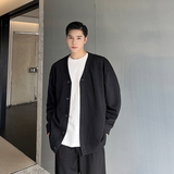 2023小众复古肌理感波浪暗纹开衫男士宽松潮流外套D812P75，男装卫衣，星座312B-1