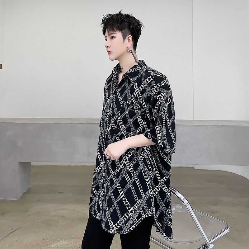 高品质短袖衬衫男士夏季商务休闲衬衣个性时尚花衣服D705P55,男装衬衫,星座312B-1