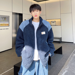 2021羊羔毛加厚立领宽松休闲冬季加棉外套D05P115,男装棉衣,星座312B-1
