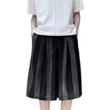 2021暗黑夏季宽松亚麻男士裙裤阔腿裤D568，男装休闲裤，星座312B-1