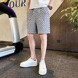 2023社会小伙轻奢高品质短裤字母提花男士休闲裤五分中裤D837P45，男装休闲裤，星座312B-1