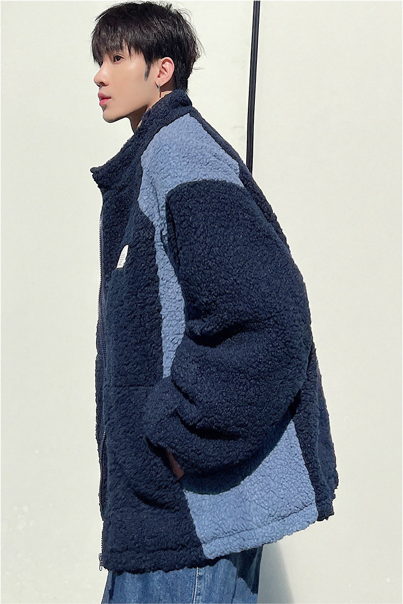 2021羊羔毛加厚立领宽松休闲冬季加棉外套D05P115,男装棉衣,星座312B-1