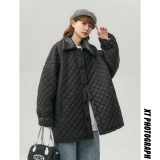 中性风2023秋冬衬衫领宽松保暖棉衣外套D789P115，女装棉衣/棉服，星座312B-1