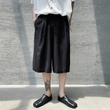 2021暗黑夏季宽松亚麻男士裙裤阔腿裤D568，男装休闲裤，星座312B-1