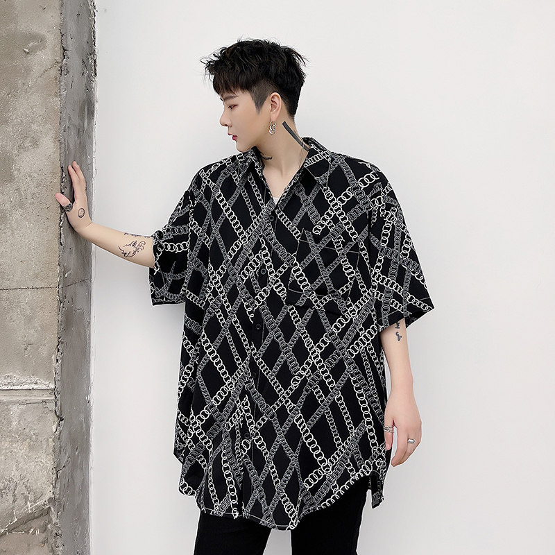 高品质短袖衬衫男士夏季商务休闲衬衣个性时尚花衣服D705P55,男装衬衫,星座312B-1