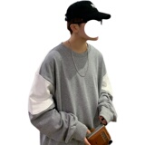 2021年圆领男装拼色卫衣男潮ins春秋款宽松2021新款潮D605P50，男装卫衣，星座312B-1