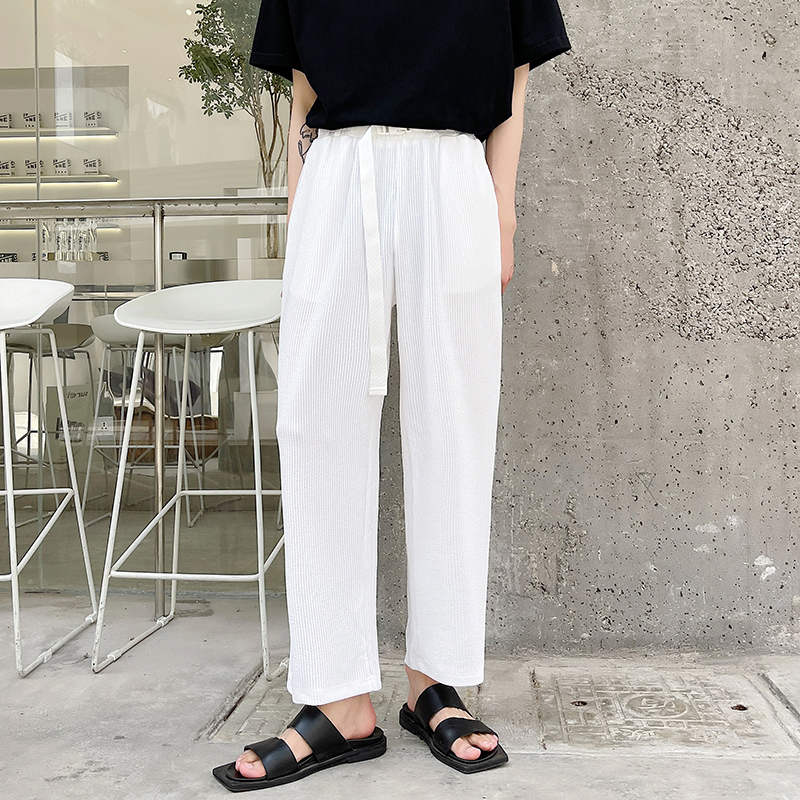 2020高品质夏季小众韩风直筒休闲裤薄款宽松阔腿裤D730，男装休闲裤，星座312B-1