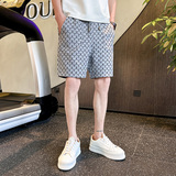 2023社会小伙轻奢高品质短裤字母提花男士休闲裤五分中裤D837P45，男装休闲裤，星座312B-1