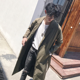 2021秋款潮品风衣男潮款长款时尚外套风衣韩版修身男风衣D54P135，男装风衣，星座312B-1
