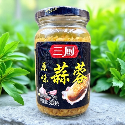 2瓶装 三厨蒜蓉酱308g香辣味原味调料酱剁酱辣椒蒜泥烧烤海鲜蒜蓉