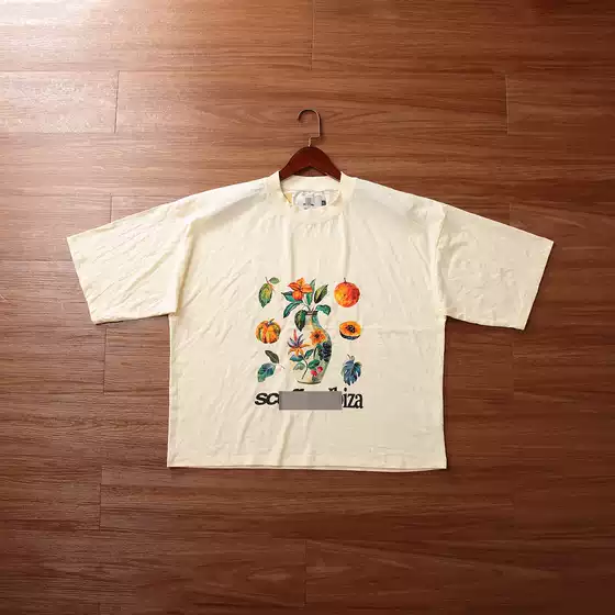 Women's Clothing Size L Scu European and American Trendy Brand Short Wide Neckline Boxy Tee Oversized Short-Sleeved T-Shirt Dg70